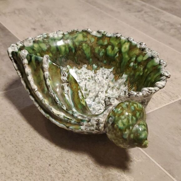 Vintage Signed & Numbered Green Ceramic Shell - Picture 3 of 7